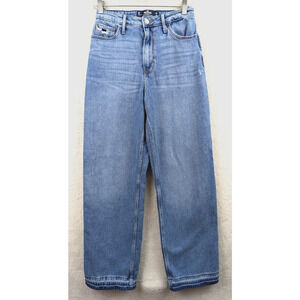 Hollister sz 3R 26/31 Jeans Ultra High Rise Dad distressed denim blue 0053